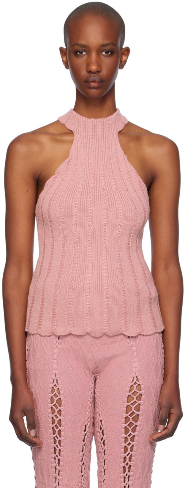 Pink Lily Halter Neck Tank Top by ISA BOULDER