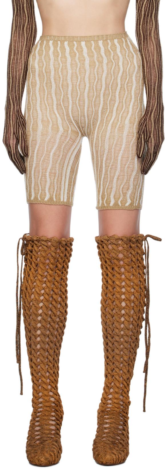 SSENSE Exclusive Beige & White Shorts by ISA BOULDER