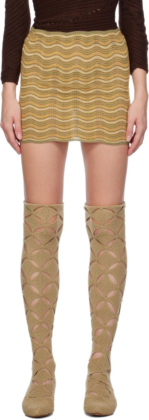 SSENSE Exclusive Green & Orange Miniskirt by ISA BOULDER