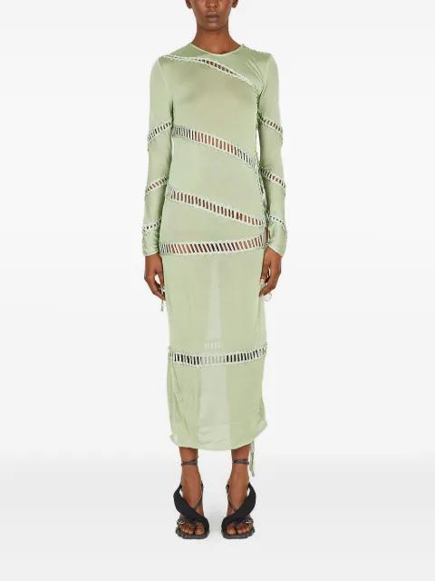 braided-panel midi dress by ISA BOULDER