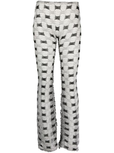 check-pattern knit trousers by ISA BOULDER
