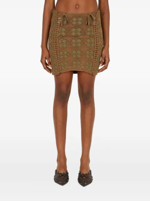 lace up-detail skirt by ISA BOULDER