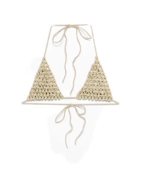 macramé triangle bikini top by ISA BOULDER