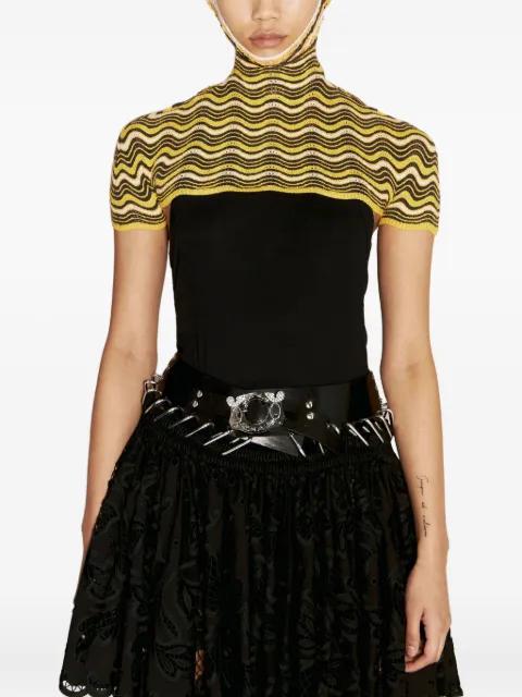 wave-pattern knitted top by ISA BOULDER