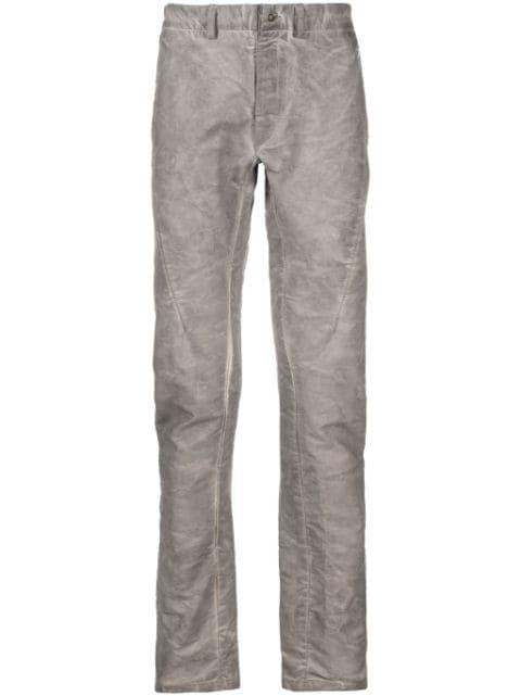 logo-plaque crease-effect tapered trousers by ISAAC SELLAM EXPERIENCE