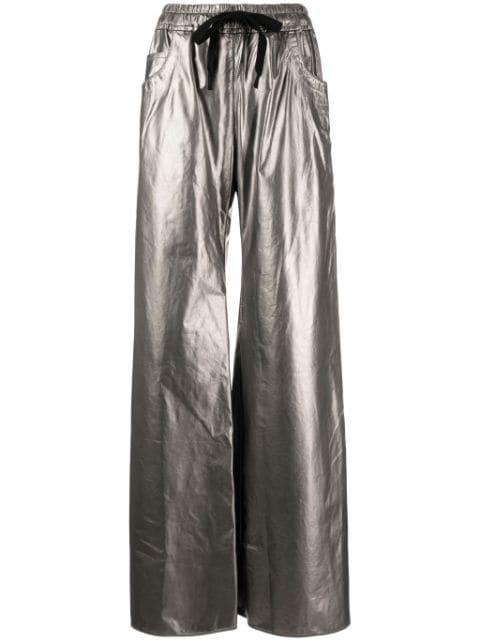 metallic-finish drawstring trousers by ISAAC SELLAM EXPERIENCE