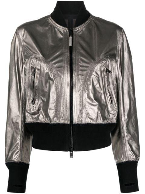 metallic leather bomber jacket by ISAAC SELLAM EXPERIENCE