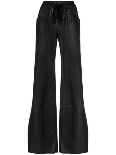 wide-leg drawstring leather trousers by ISAAC SELLAM EXPERIENCE