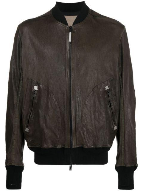 zip-detail leather jacket by ISAAC SELLAM EXPERIENCE