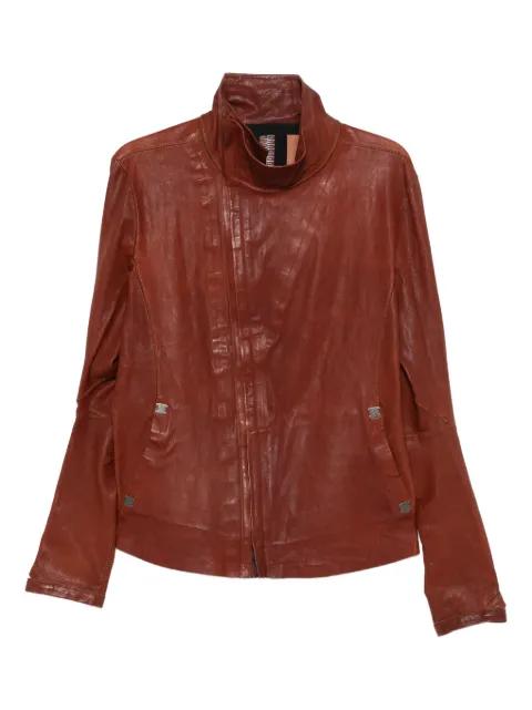 zip-fastening leather jacket by ISAAC SELLAM EXPERIENCE
