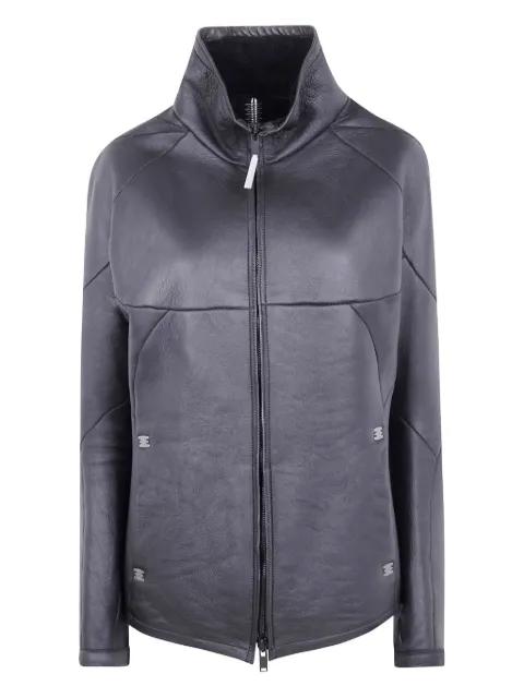 zip-front leather jacket by ISAAC SELLAM EXPERIENCE