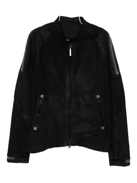 zipped leather jacket by ISAAC SELLAM EXPERIENCE
