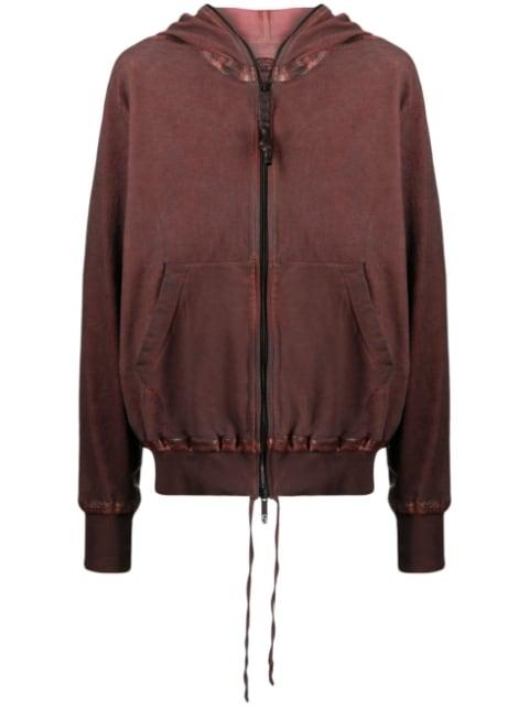 zipped organic cotton hoodie jacket by ISAAC SELLAM EXPERIENCE