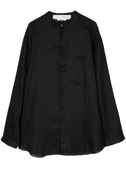 band-collar linen shirt by ISABEL BENENATO