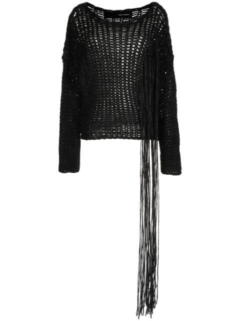 open-knit fringed jumper by ISABEL BENENATO
