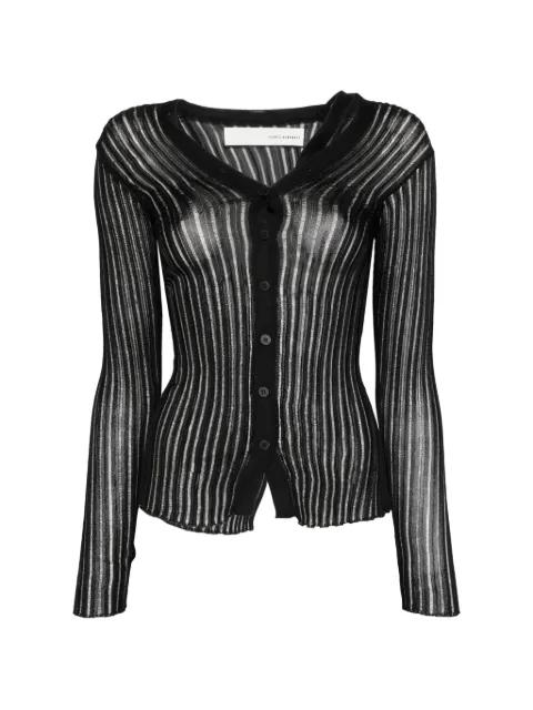 sheer ribbed cardigan by ISABEL BENENATO