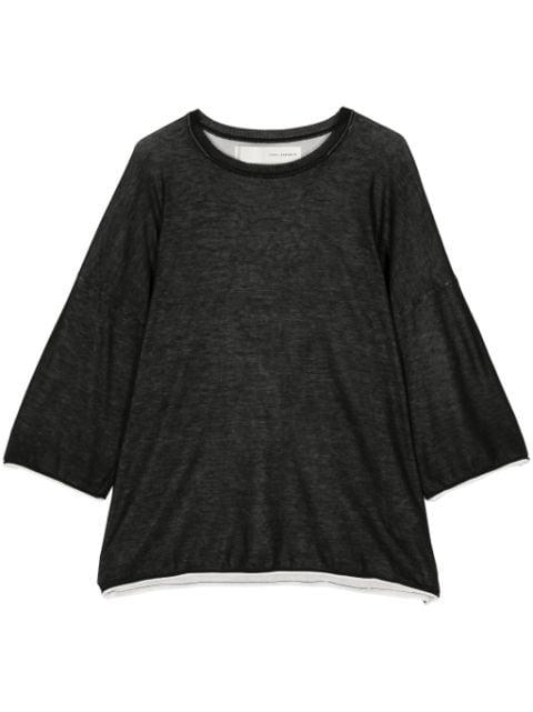 three-quarter length sleeves cotton jumper by ISABEL BENENATO