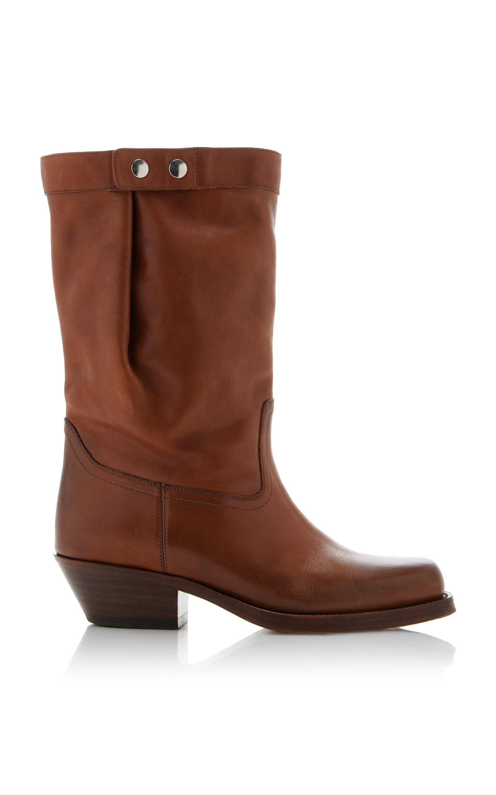 Ademe Leather Western Boots - Brown - FR 38 - Moda Operandi by ISABEL MARANT