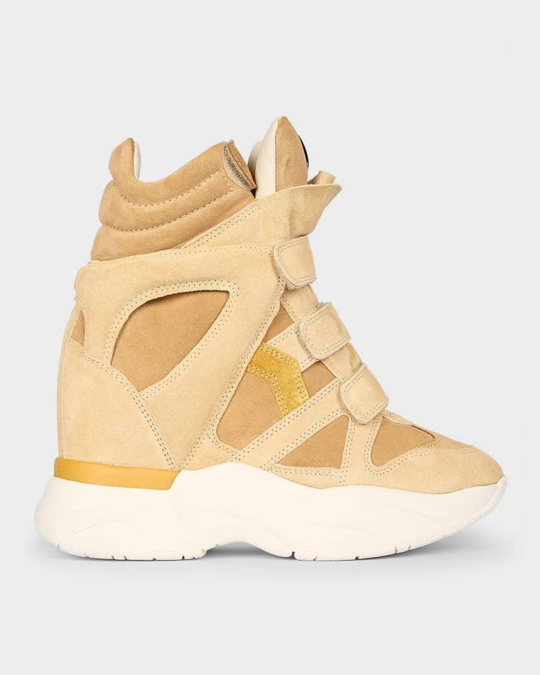 Balskee Mixed Leather High-Top Sneakers by ISABEL MARANT
