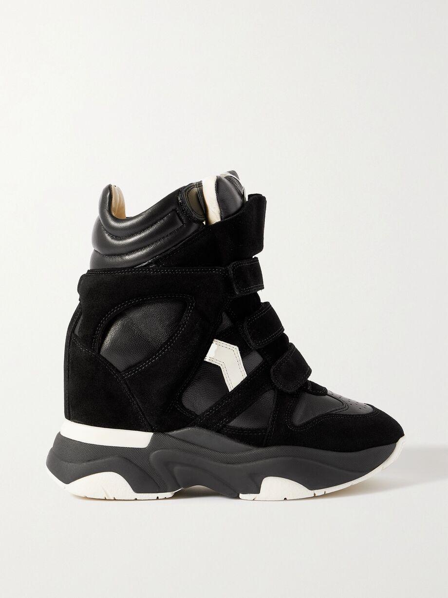 Balskee leather and suede high-top wedge sneakers by ISABEL MARANT