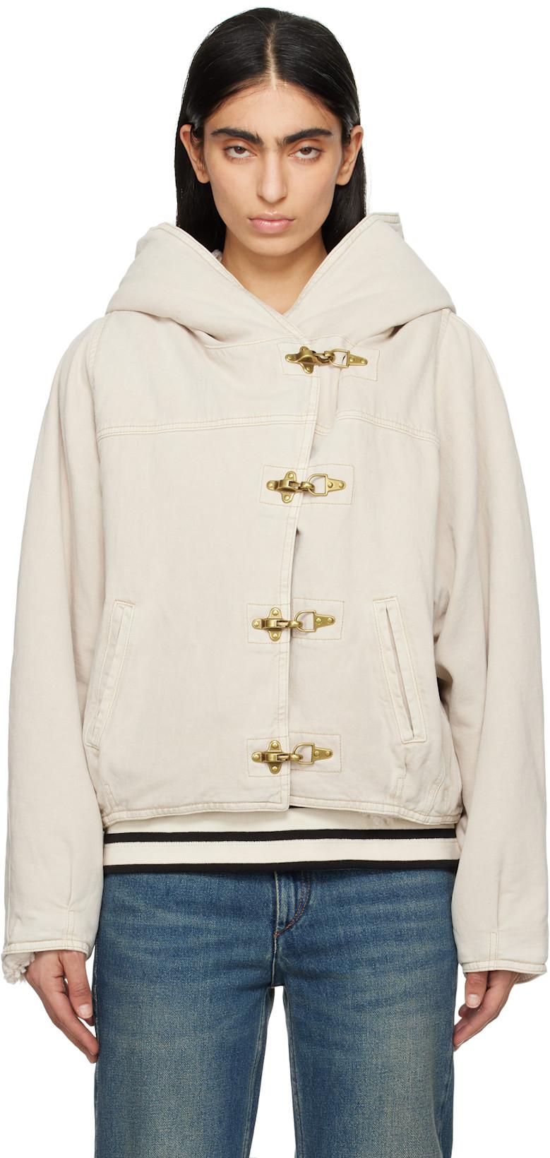 Beige Biane Denim Jacket by ISABEL MARANT