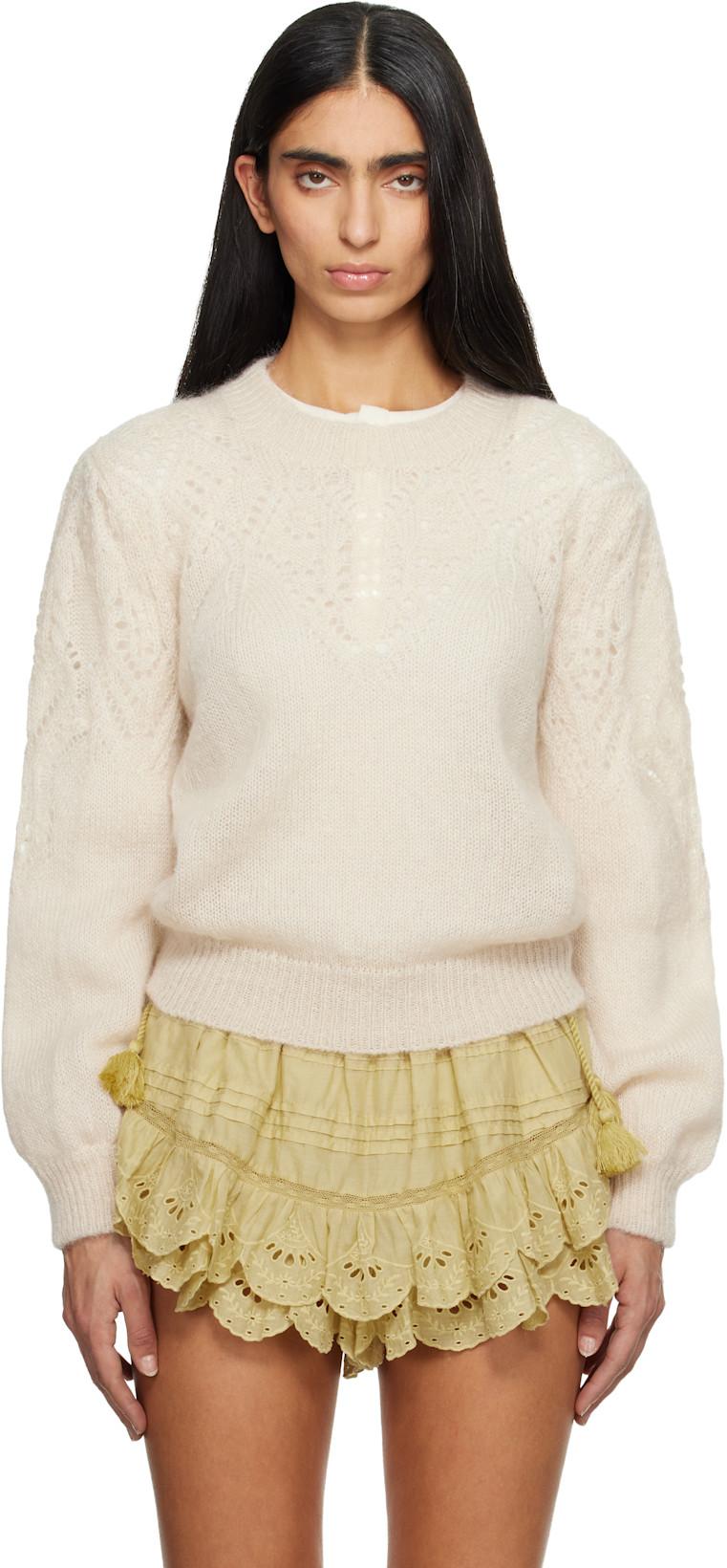 Beige Jenia Openwork Mohair Knit Sweater by ISABEL MARANT