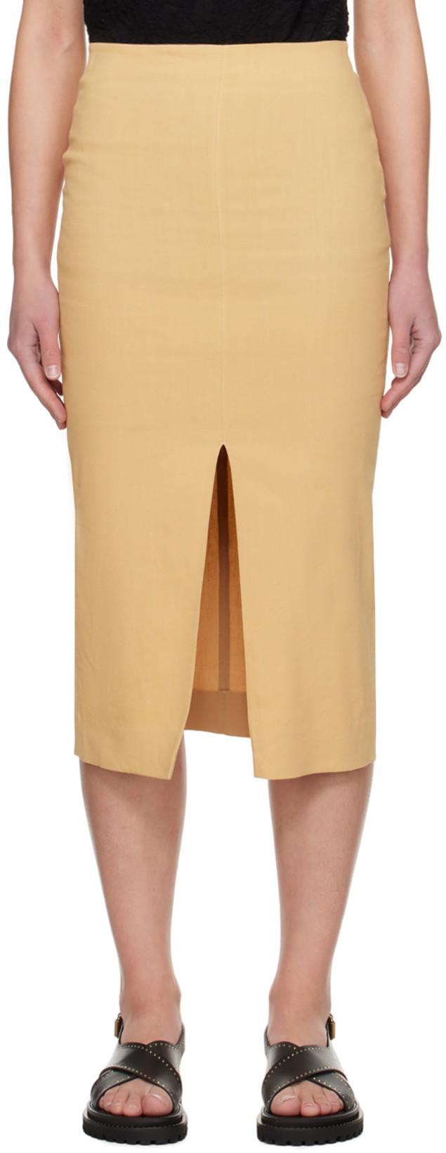 Beige Mills Midi Skirt by ISABEL MARANT