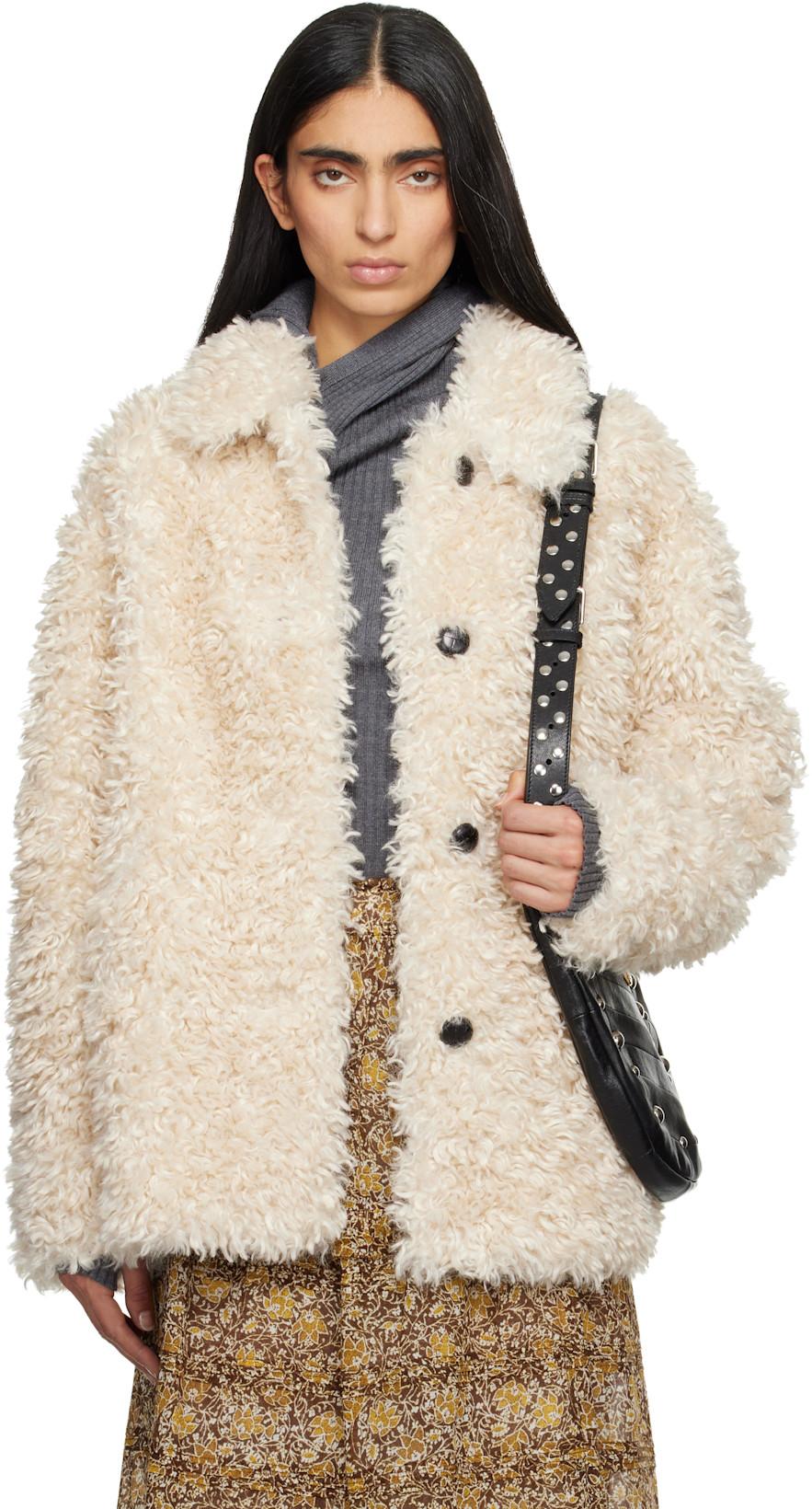 Beige Tarvey Faux-Fur Jacket by ISABEL MARANT