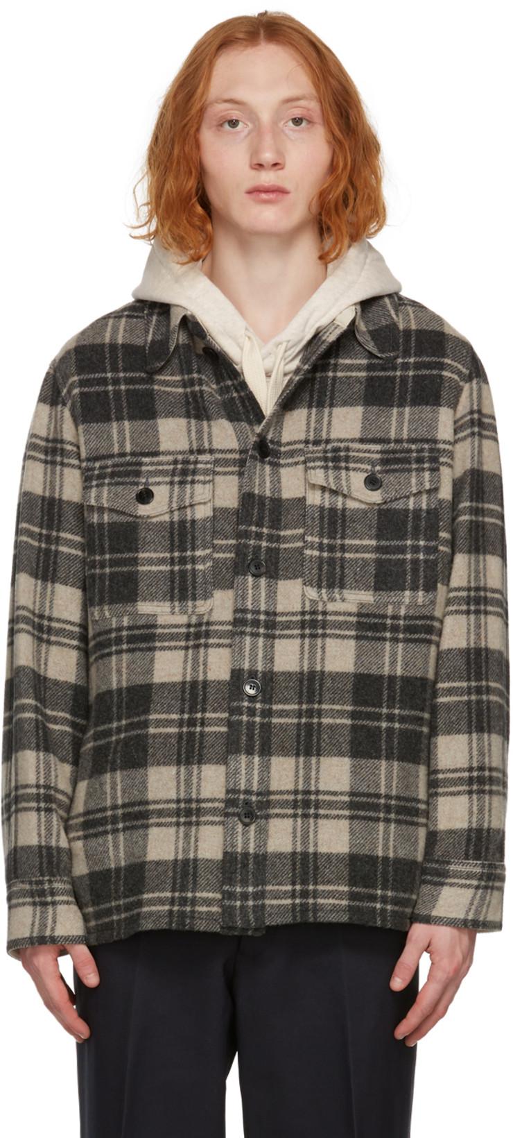 Beige & Black Check Wool Gervon Jacket by ISABEL MARANT