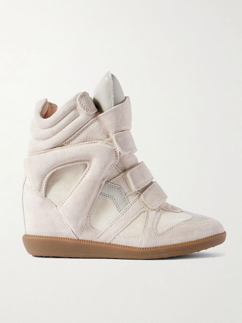 Bekett leather-trimmed suede high-top wedge sneakers by ISABEL MARANT