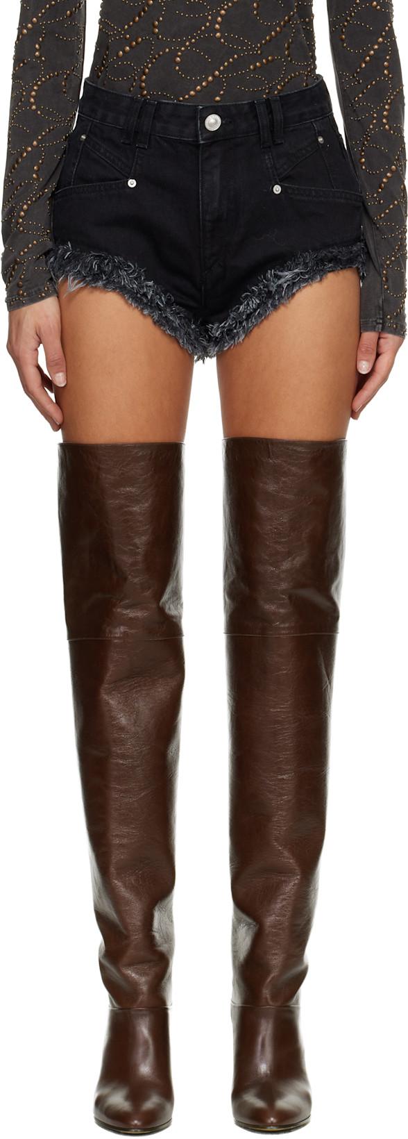 Black Eneidala Denim Shorts by ISABEL MARANT