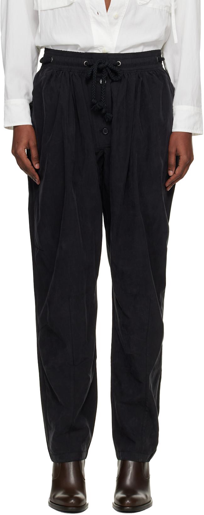 Black Falcona Fluid Satiny Trousers by ISABEL MARANT