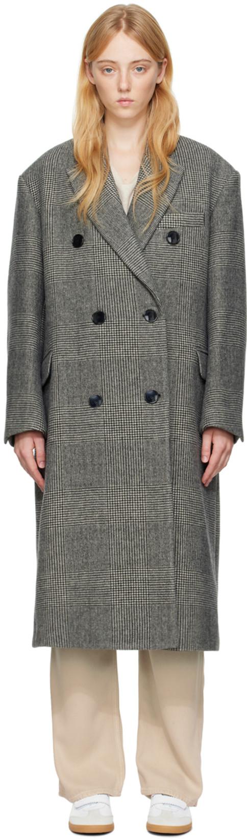 Black & Off-White Lojimiko Coat by ISABEL MARANT