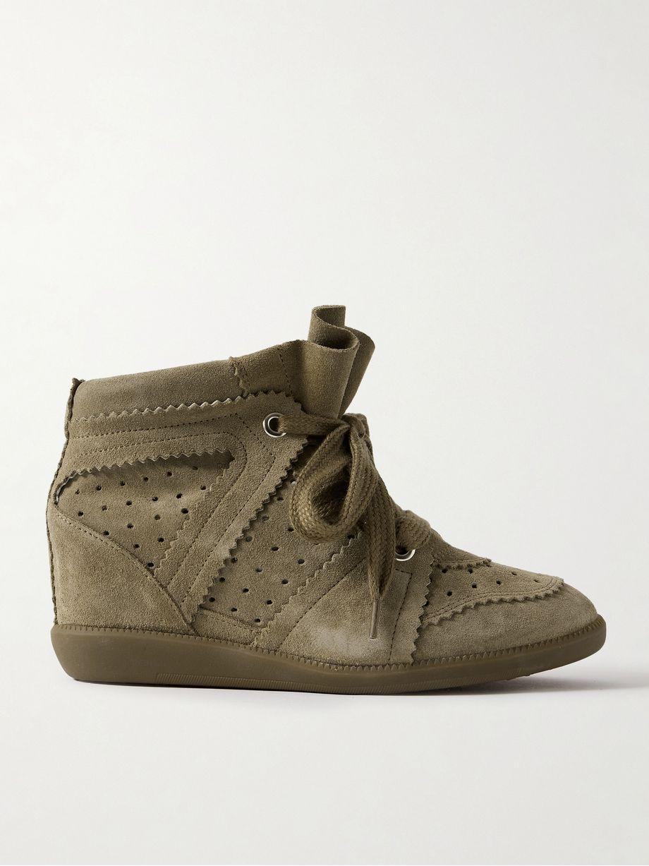 Bobby perforated suede wedge sneakers by ISABEL MARANT