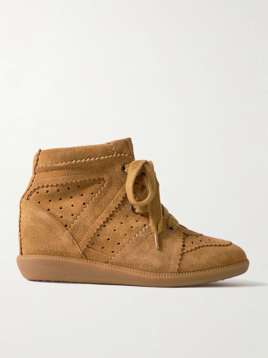 Bobby perforated suede wedge sneakers by ISABEL MARANT