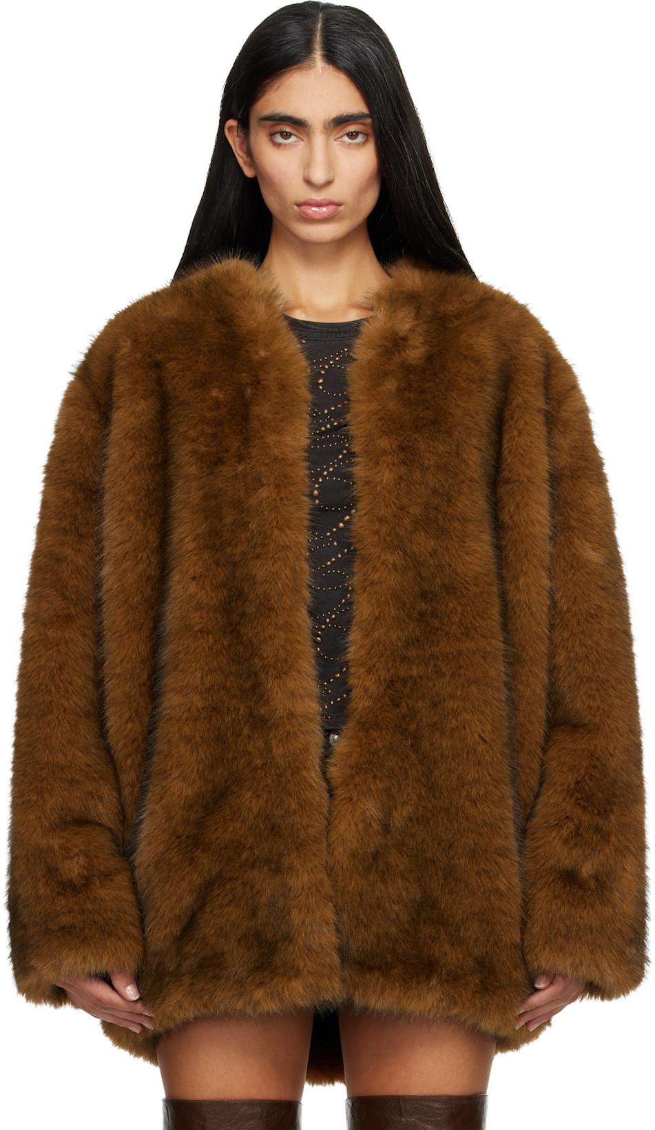 Brown Aglae Faux-Fur Jacket by ISABEL MARANT
