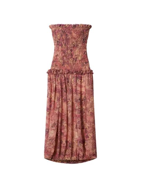 Cleane mandala-print smocked dress by ISABEL MARANT