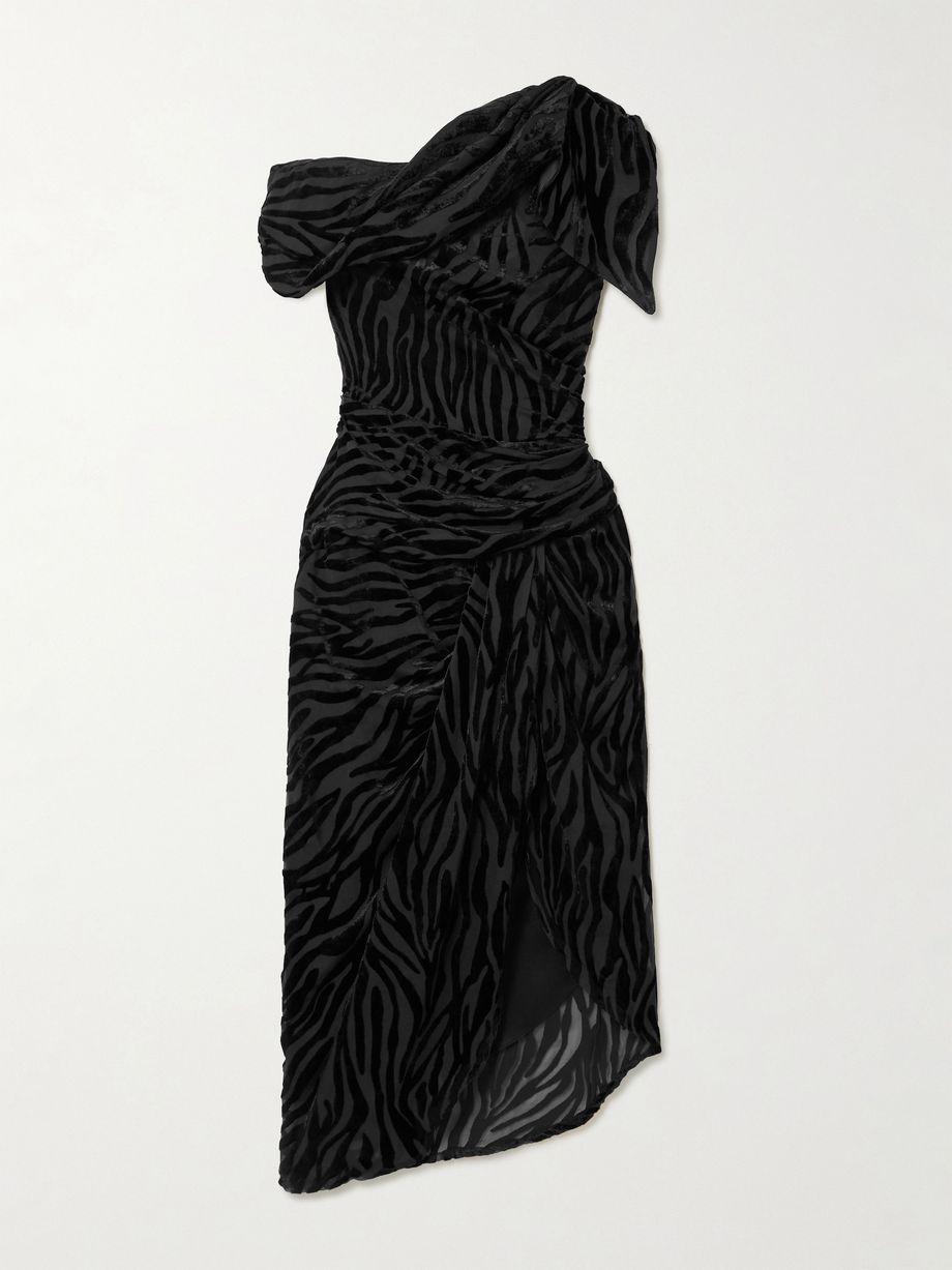 Cyane asymmetric gathered devoré-velvet dress by ISABEL MARANT
