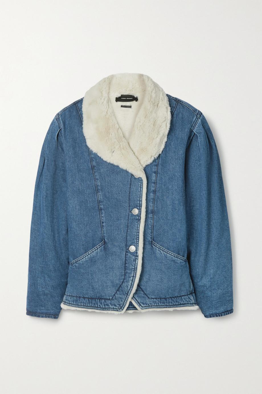 Dipauline faux fur-lined denim jacket by ISABEL MARANT Dipauline faux fur-lined denim jacket by ISABEL MARANT