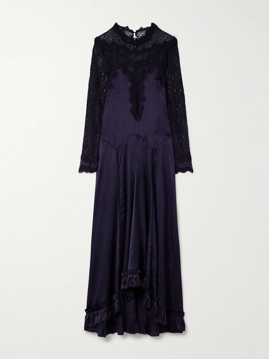 Dolores silk-blend satin and corded lace maxi dress by ISABEL MARANT