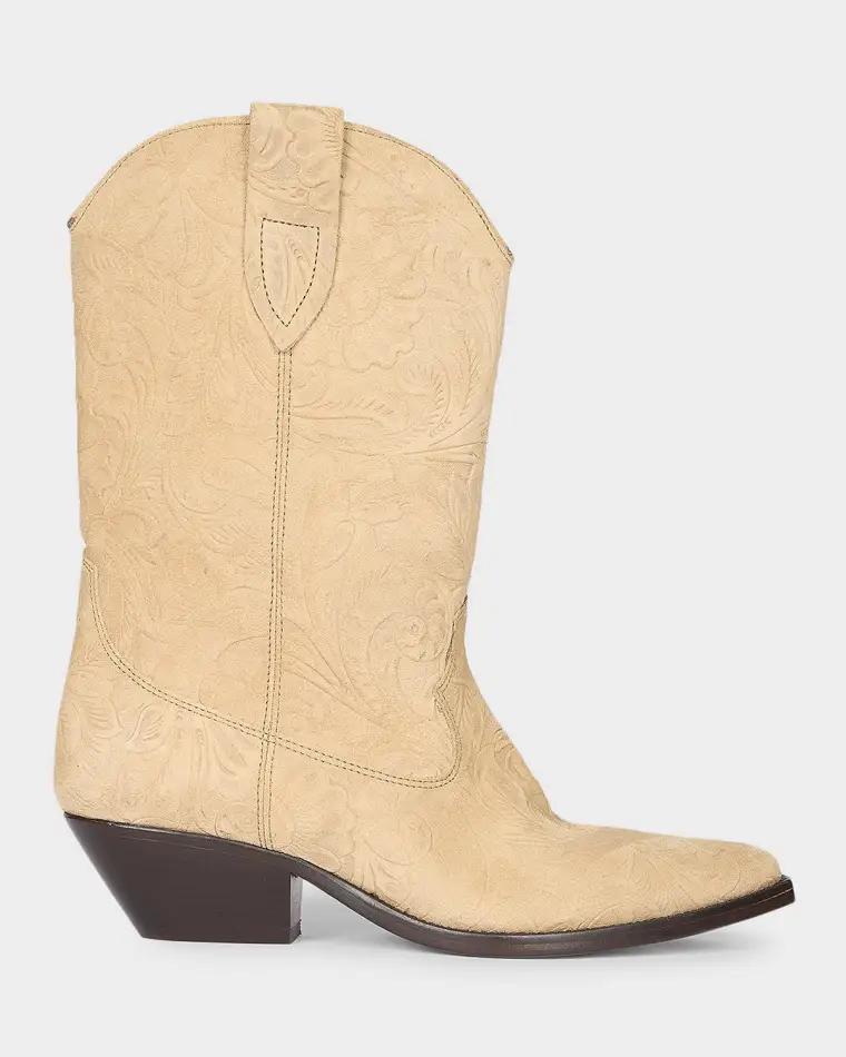 Duerto Embossed Suede Cowboy Boots by ISABEL MARANT
