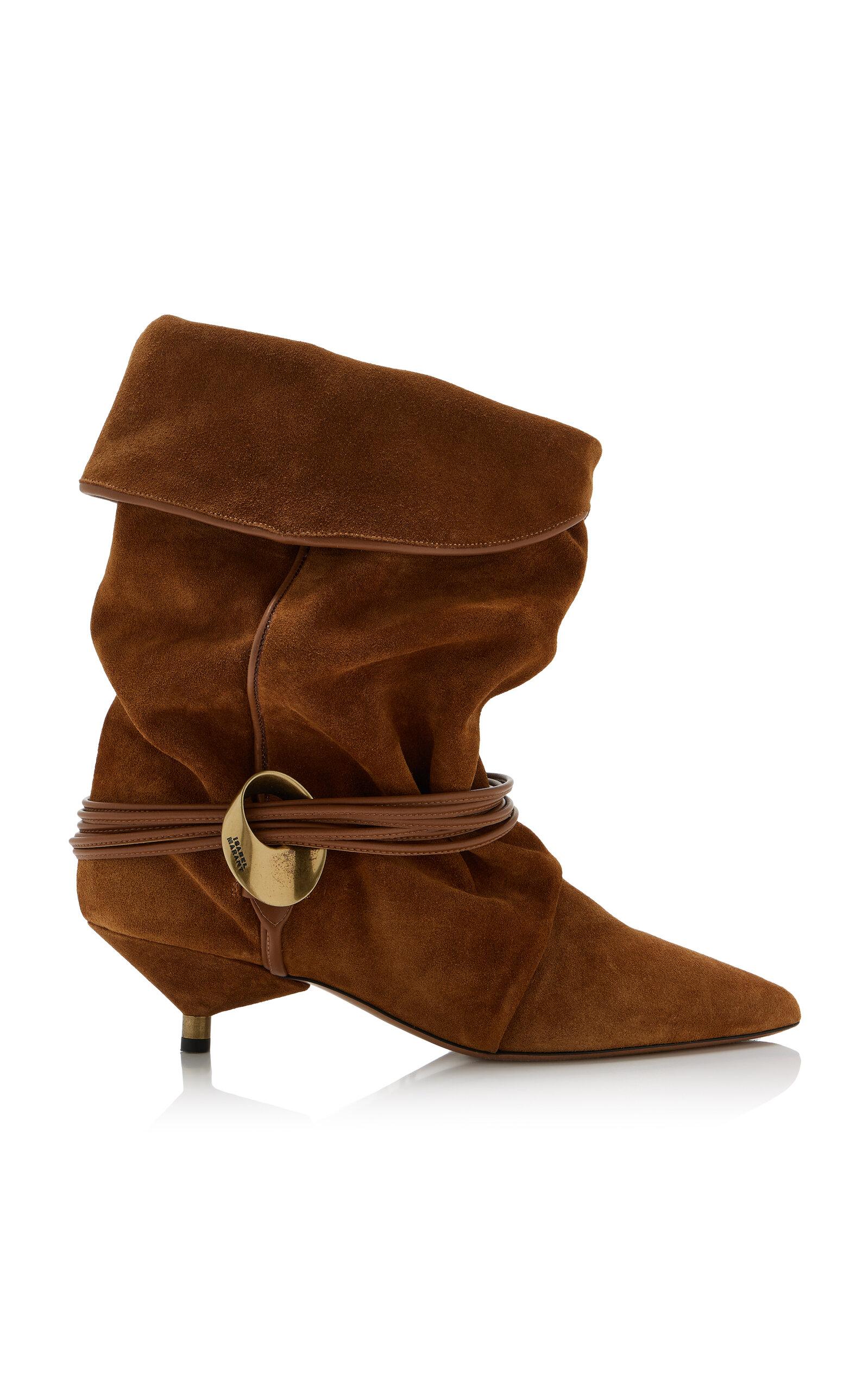 Edrika Suede Boots - Brown - - Moda Operandi by ISABEL MARANT