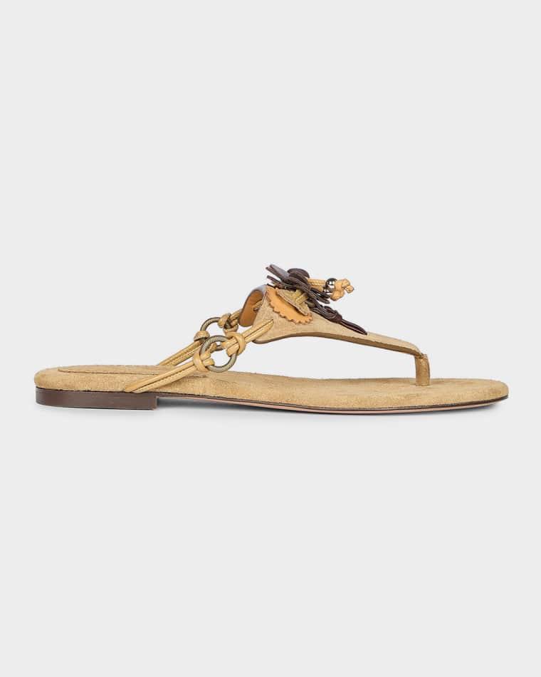 Elato Flower Suede Thong Sandals by ISABEL MARANT