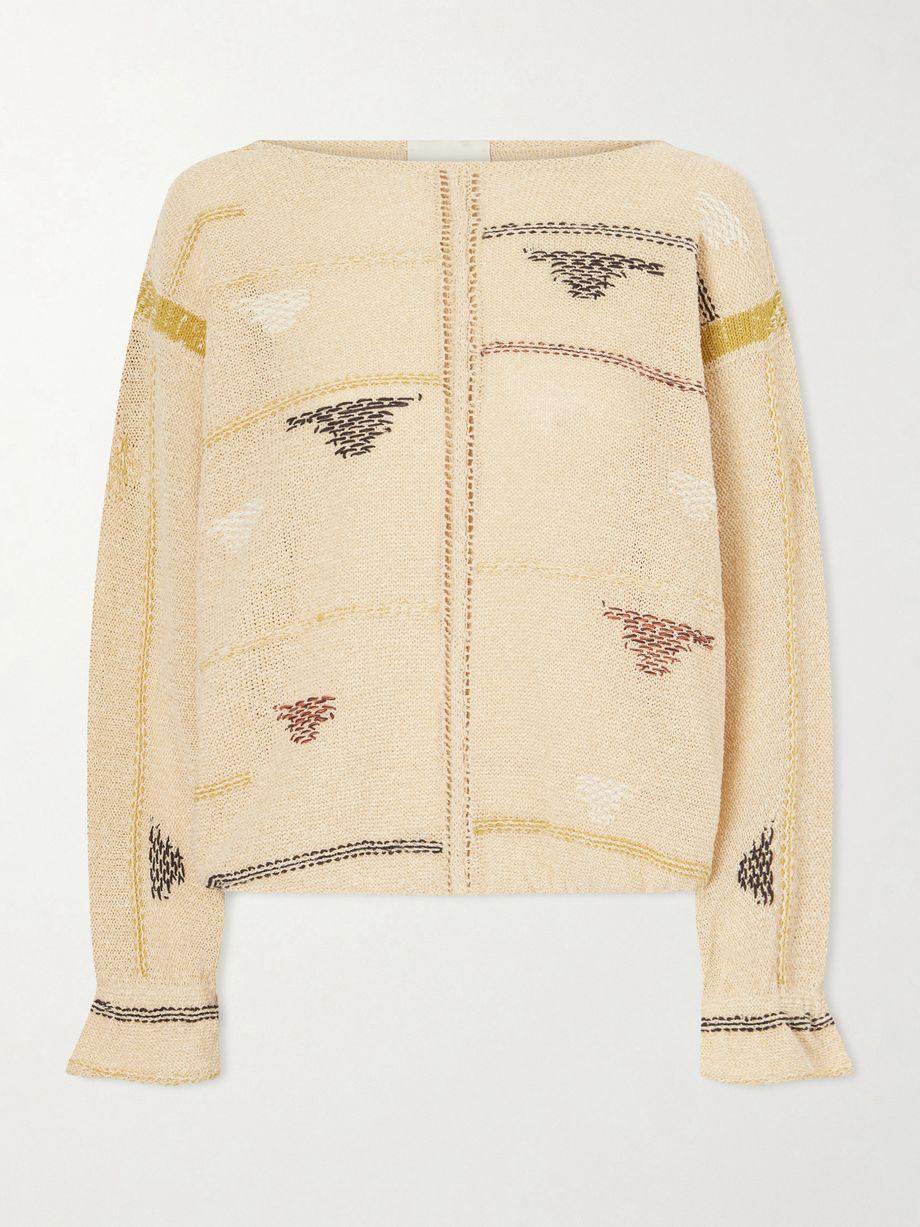 Elyron embroidered linen-blend sweater by ISABEL MARANT