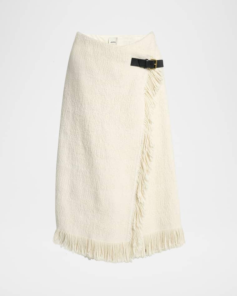 Galla Woven Fringe-Trim Skirt by ISABEL MARANT