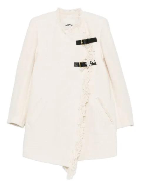Garmia fringed buckle-fastening coat by ISABEL MARANT