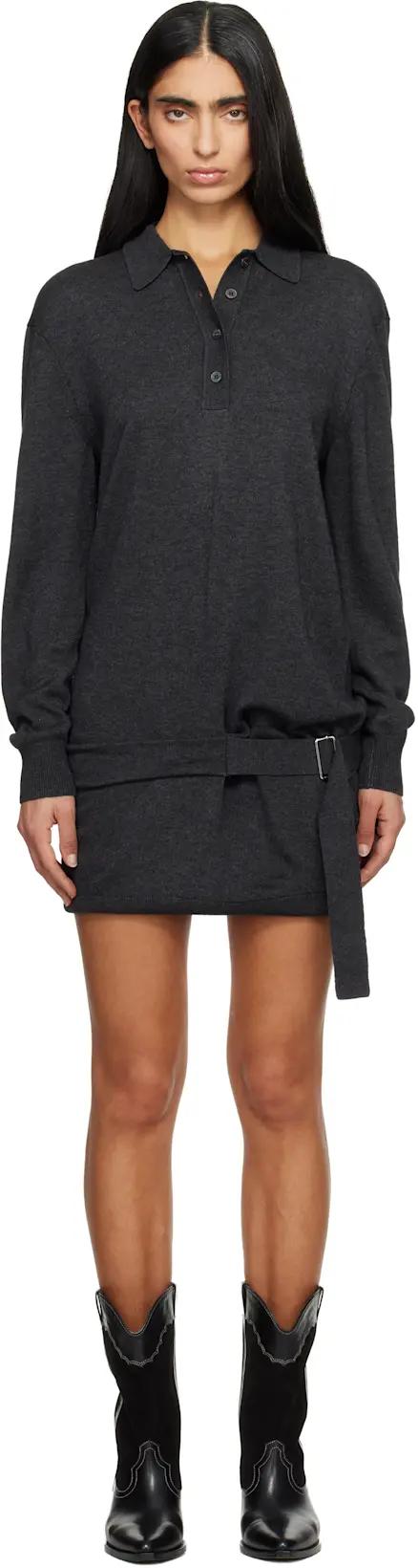 Gray Bathilde Essential Fluid Knit Minidress by ISABEL MARANT
