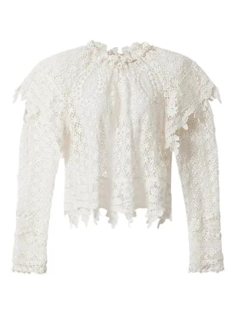 Hyliana ruffled lace top by ISABEL MARANT