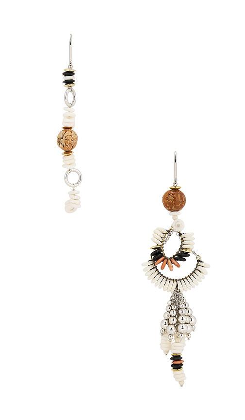 Isabel Marant Asymmetric Earrings in Metallic Silver by ISABEL MARANT