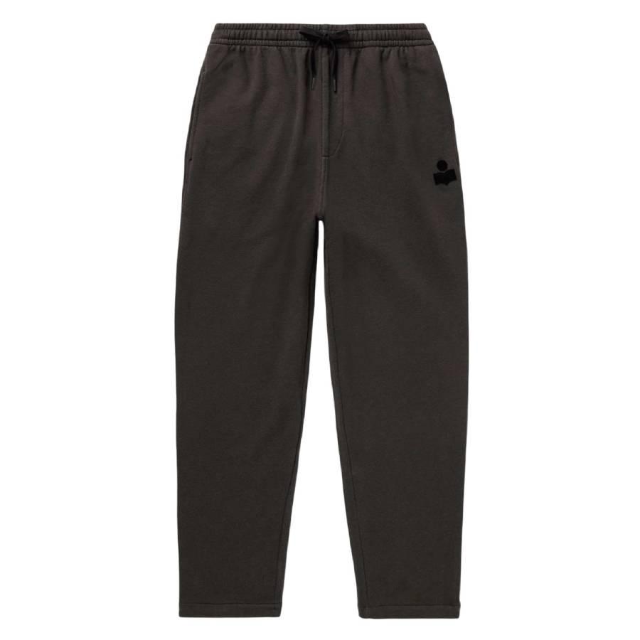 Isabel Marant Faded Black Mailesco Logo-Flocked Sweatpants by ISABEL MARANT